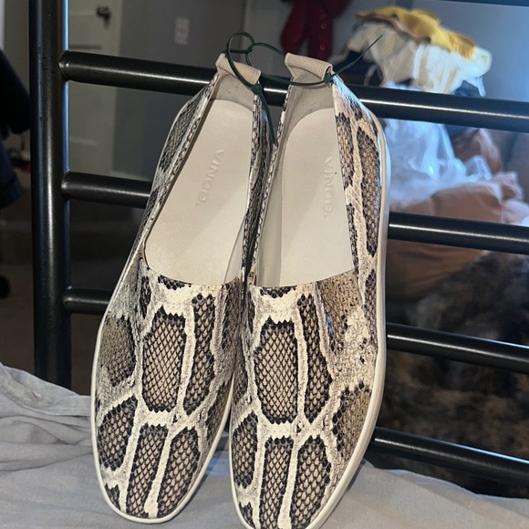 Vince Snake Print Flats in Brown and Cream - Picture 7 of 7